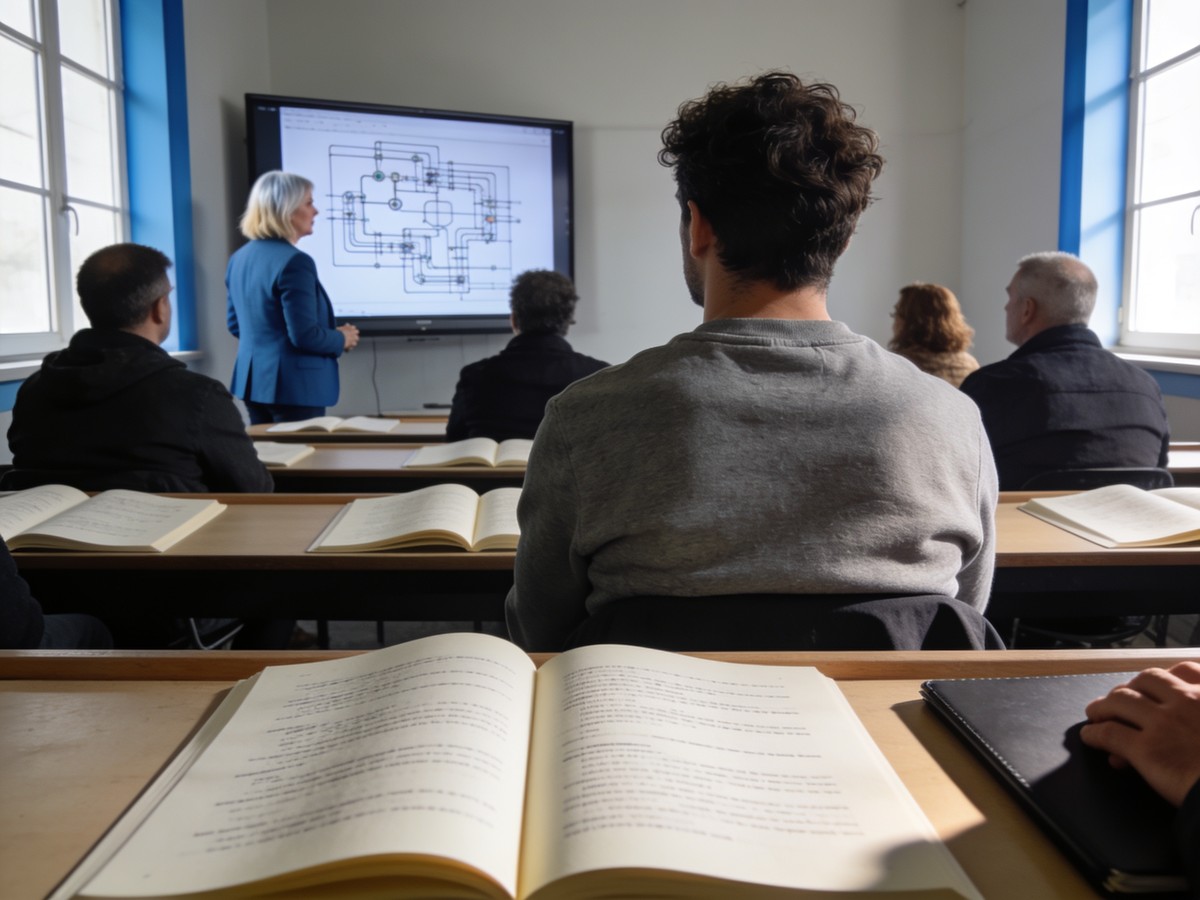 Aula di formazione per il modulo B del percorso ASPP, con partecipanti e docente