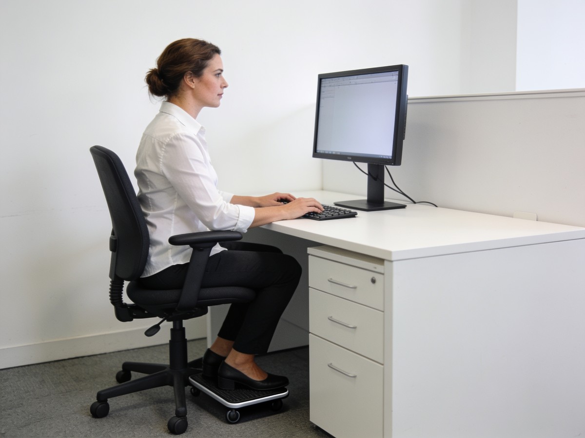 Postazione con videoterminale sistemata secondo i requisiti di ergonomia previsti dalla norma